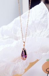 Pendant Necklaces Crystal Tulip Necklace Flower Jewelry Mother039s Gift Rose Gold Necklace8504917