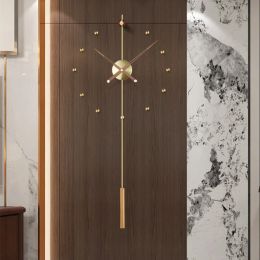 Nordic Large Wall Clock Modern Simple Design Wall Decor Silent Wall Watch With Pendulum Living Room Office Home Vintage 3D Clock