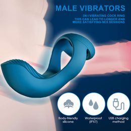 Rechargeable Prostate Vibrators Powerful Waterproof Vibrador Male Vibrating Tool For Men sexy Toys