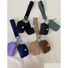 Yoga Bags Luxurys Dual Pouch Wristlet Clutch Bag Lu Women Keychain Designer Wallet Waterproof Mini Detachable Key Chain Drop Delivery Oty6X