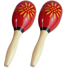 Maraca Kids Instrument Toys Musical Instruments Engraved Maracas Wood Handle Shakers Wooden Plaything Noise Maker for Baby