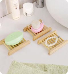 100PCS Natural Dish Wooden Tray Holder Storage Soap Rack Plate Box Container for Bath Shower4291555