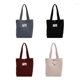 Shopping Bags Corduroy Bag Reusable Casual Tote Female Beach Travel Handbag