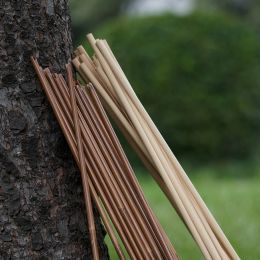 Darts 32.6" 8mm DIY Archery Wooden Bamboo Arrow Shaft Self Nock Handmade Arrow Shaft Outdoor Sport Hunting Shooting Accessories