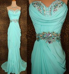 Actual Image Evening Dresses Strapless Sheath Prom Party Gowns Crystal Beaded Chiffon Sexy Mermaid Prom Dresses new design3044106