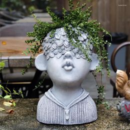 Decorative Figurines Artistic Succulent Flower Pot Garden Cement European Portrait Creative Personality Outdoor Courtyard Decoration