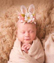 New Kids Girls Toddler Flower Headband Hair Baby Accessories Headwear For Girls Lace Rabbit Ear Bunny Crown Flower Headbands Hair 3053540