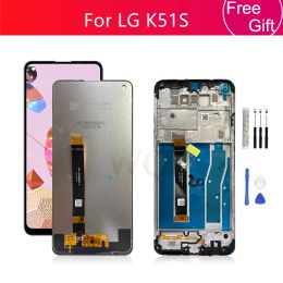 For LG K51S LCD Display Touch Screen Digitizer Assembly + Frame LMK510EMW LM-K510EMW LM--K510 LCD Replacement Repair Parts 6.55"