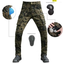 Motorcycle Apparel Pants Jeans Riding Touring Motorbike Trousers With Protect Gears Summer Green Camouflage Mesh Breathable