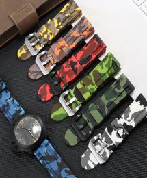 Band Silicone Watchband For Panerai Watch Strap 22mm 24mm 26mm Camouflage Rubber Wristband Sport Waterproof Wrist Belt Bracelet Ba8024311