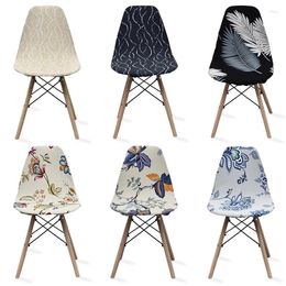 Chair Covers Printing Shell Cover Stretch Dining Room Housse De Chaise Armless Seat Slipcover For Home El Decor