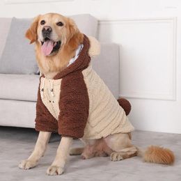 Dog Apparel Large Dogs Plush Clothes Thickened Warm Hoodie For Samoyed Huskies Luxury Fashion Winter Pet Jacket Cute Two-legged Jumpsuit