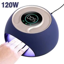 Dryers 120W 42LEDs UV Nail Drying Lamp For Manicure Professional Led UV Drying Lamp With Auto Sensor Smart Nail Salon Equipment Tools
