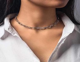 Classic Paperclip Oval Link Chain Necklace For Women Men Girls Boys 4mm 5mm Metal Choker 14quot16quot18quot20quot223494110