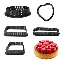 Mini Tart Ring Cake Tools Tartlet Mould Bakeware Circle Cutter Pie Ring Decor Perforated Household Kitchen Accessories