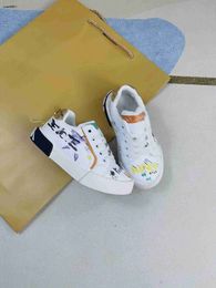 Popular kids Sneakers Colourful pattern printing baby shoes Size 26-35 Box protection girls board shoes designer boys shoes 24April