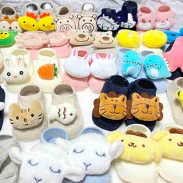 Kids Socks Baby and toddler family floor anti slip sewing socks Korean cute cartoon doll cotton casual long socks Q240413