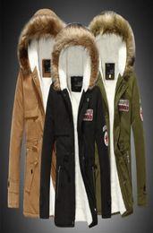 Jackets and Long Sections Army Green Badge Fashionable Men and Women Couple Plus Size Thick Warm Fur Collar Jacket Winter Down Coa8367287