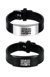 Charm Bracelets Let039s Go Brandon FJB Black Silicone Unisex Bracelet Stainless Steel Gifts For Women And Men Fans Collection J7904087