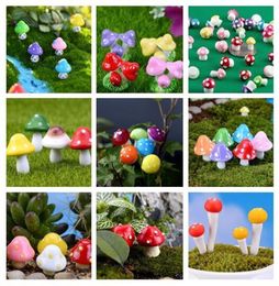 Artificial colorful mini Mushroom fairy garden miniatures gnome moss terrarium decor plastic crafts bonsai home decor for DIY Zakk5534581