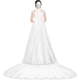 Wedding Veil Cathedral Length with Comb Long Bridal Dresses Single Layer Lace Veils for Brides Weddings Miss