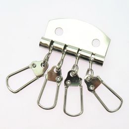 KX4B 4Pcs Metal Key Holder Key Row Keyring Organisers with 4-6 Hook for Leathers Craft Wallet Key Bag Purse Bag Hardware