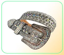 Belts Fashion Luxury Strap Belt Western Crystal Studded Cowgirl Cowboy Bling Rhinestones For Women Men Cinto De Strass8463177