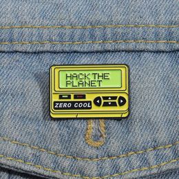 Hack The Planet Enamel Pins Custom Game Console 90s Flair Brooches Lapel Badges Funny Jewellery Gift for Kids Friends