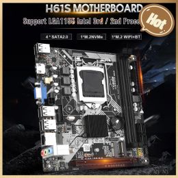 Motherboards H61 Desktop Motherboard DDR3 Memory 16GB LGA1155 PC Motherboard Core I3 I5 I7 CPU VGA MainBoard HDMICompatible RJ45 SATA USB2.0