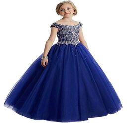 Kids Flower Girl Dresses Neck Little Girl Dresses Lace Chiffon Kids Formal Wear For Wedding Party Communion Dresses8387514