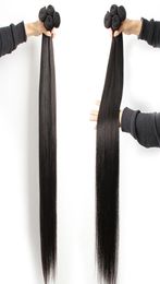 30 32 34 36 38 40 Inch 10A Brazilian Straight Hair Bundles 100 Human Hair Weaves Bundles Remy Hair Extensions7020053