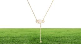 2018 latest design gold plated necklace for women jewelry high quality cz opal stone european women long Y lariat necklace style9653255