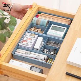 Plastic Desk Drawer Organizer Stackable Multi-cell Desktop Storage Bin Tray Multi-Purpose Divider Container for Household Office
