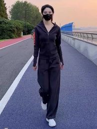 Leisure Sports Set for Womens Spring and Autumn 2024 New Fashionable and Western Style Age Reducing Loose Running and Sports Wear Two Piece Set