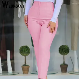 Women's Pants Slim Woman 2024 Summer Business Office Lady High Waist Cropped Elegant Work All-Match Female Solid Trousers