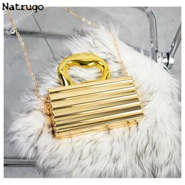 Gold Silvery Acrylic Box Bags Clutch Evening Bag Elegent Chain Shoulder Bag For Women 2024 Handbag For Wedding/dating/party