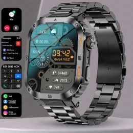 Watches New Rugged Military Smart Watch Men For Android Xiaomi Ios 3ATM Waterproof Sport Fitness Ai Voice Outdoor Men's Smartwatch 2024