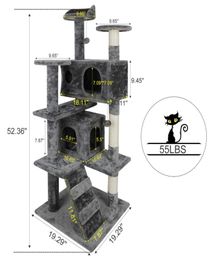 52quot Cat Tree Activity Tower Pet Kitty Furniture with Scratching Posts dders64313223495454