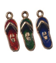 20pcs 218MM Metal alloy Enamel flip flop slippers FlipFlops charms pendant for bracelet earring necklace diy jewelry making8356036