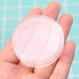 Storage Bottles Round Acrylic Coin Box 38.6mm Clear Container