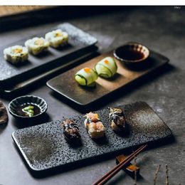 Plates Ceramic Sushi Plate Fruit Creative Japanese Cuisine High-end Tableware Rectangular Breakfast