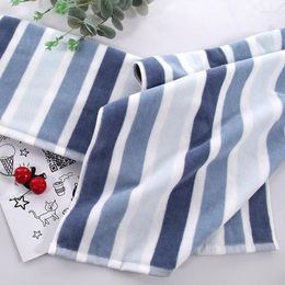 Towel Cotton Hair Hand Face Stripe Soft Absorbent Home El Brushed Towels Blue Coffee Quick-Dry For Kitchen Bathroom 34x75cm