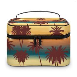 Cosmetic Bags Customized Pattern Makeup Bag Beach Sunset Print Women Multifunction Toiletries Storage Wash