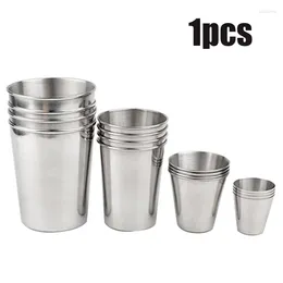 Cups Saucers Stainless Steel 30/70/180/320ml Beer Cola Milkshake Cup For Bar Coffee Shop Coke And Milk 30ml 2.5x4.5x3.9cm Silvery