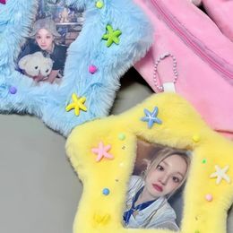 Frames Star Plush Pocard Holder Cute Idol Card Sleeves Friend Backpack Pendant Chasing Small Protector Case