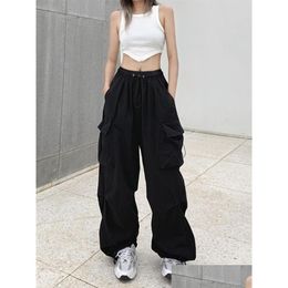 Men'S Pants Men S Y2K Women Streetwear Techwear Cargo Korean Harajuku Casual Parachute For Sweatpants Wide Leg Joggers Trousers Cloth Dhfg4