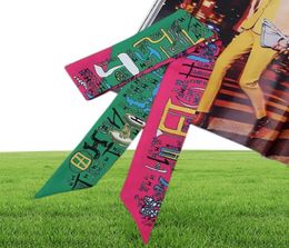 Scarves Luxury Silk Scarf Narrow Long Joker Twil Neckerchief Decorate 1005cm Bag Bandage Headwear Headdress Woman cessories 397411656