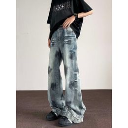 Jeans Men's 2024 Spring/summer New American Fashion Brand Pi Shuai Tie Dyed Wide Leg Casual Pants N0051-P53
