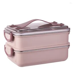 Dinnerware HOUSBAY Stainless Steel Bento Box For Adults&Kids Leakproof Lunch Divided Meal Storage Containers Set Stackable 2 Layer