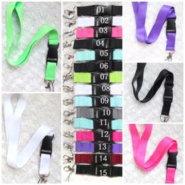 Multicolors Key Chain Lanyards Clothes Strap CellPhone Survival Custom Lanyard Keychain Necklace Work ID Card Neck Fashion Black F5047202